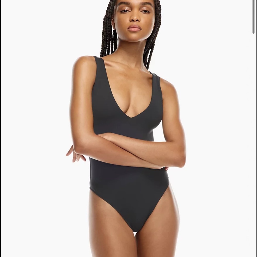 Aritzia V-neck Contour Bodysuit- Black